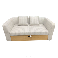 Ensemble de lit sectionnel moderne en L avec couchage escamotable, canapé futon convertible, chaise longue de rangement, pliable et peu encombrant pour bureau commercial