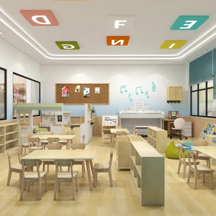 Furnitur Montessori Desain Tata Letak Kelas Prasekolah Koboi TK