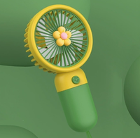 Ventilador Eléctrico de Mano con Diseño de Flores y Frutas, Pequeño y Portátil, Personalizable OEM, Promoción de Verano