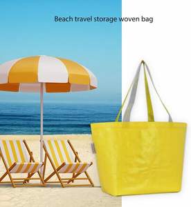 กระเป๋าโท้ทผู้ชายแบบถัก PP ขนาดใหญ่พิเศษ 4 ใบ ยี่ห้อ Yilu พร้อมหูหิ้ว สีเหลือง สำหรับใส่ของ<span class=keywords><strong>ช้</strong></span><span class=keywords><strong>อป</strong></span>ปิ้ง - Product Image 3