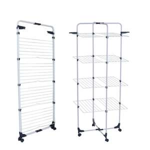 Estante de Lavandería Metálico Plegable y Ajustable de 4 Niveles y 40 Metros, para Baño y Exteriores, Secador de Ropa Vertical, Precio Bajo - Product Image 1