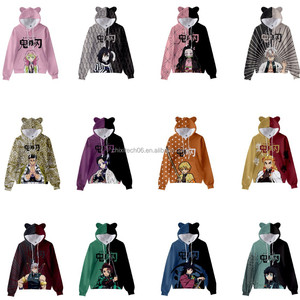 Sudadera con Capucha con Diseño de <span class=keywords><strong>Anime</strong></span> Japonés de Fantasmas - Diseño de Orejas de Gato en Impresión 3D para Adultos y Niños - Product Image 1