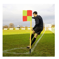 Drapeaux d'usine directement avec logo impression personnalisée 30*45cm drapeau d'angle de football de football personnalisé double face avec poteau en PVC blanc jaune