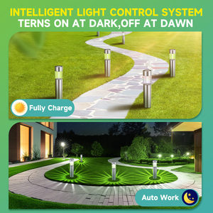 Aigostar 12 pezzi giardino esterno LED luci solari IP44 bianco freddo 6500K 5W lampade in acciaio inox con certificazione RoHS - Product Image 3