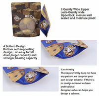 Sachet personnalisé imprimé pour biscuits, avec fenêtre transparente, refermable, en papier kraft, pour emballage de brownies, biscuits, lait et gelée