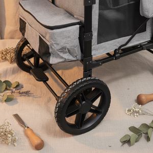 Carrito de Paseo Multifuncional de Gran Capacidad para Niños, Plegable, con Doble Manija, Cuatro Asientos, Toldo, de Aleación, Plegable, con EVA, para Bebés de 3+ Años - Product Image 4
