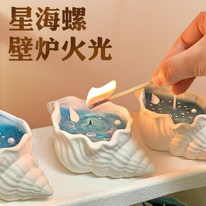 เทียนเจลลี่หอยสังข์ทะเลเหนือ ทำมือ กลิ่นหอม ของตกแต่ง ของขวัญ ของที่ระลึกธีมเกาะ - Product Image 4