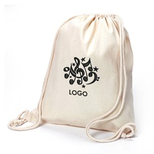 Customised soft washing durable organic cotton tote draw string shoe bag small foldable canvas cloth drawstring bag with logo