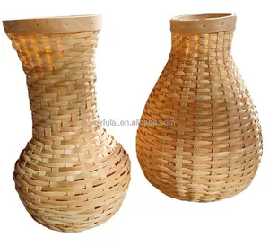 Bahan alami kayu produk buatan tangan vas bentuk tetesan air untuk bunga kering
