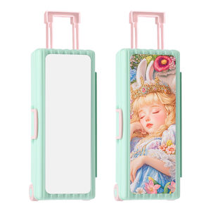 Étui à crayons personnalisé en forme de valise - Surface vierge imprimable par transfert thermique, papeterie portable multicouche - Product Image 2