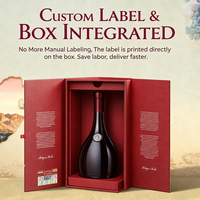 Boîte en carton personnalisée pour brandy avec étiquettes anti-contrefaçon pour whisky et bière, emballage de spiritueux de luxe, impression offset, sceau QR, OEM