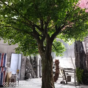 Grand arbre de Ficus vert en plastique, Banyan artificiel pour décoration intérieure et extérieure