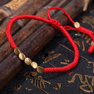 New Design Creative Handmade Braided Tibetan Buddhist Bracelet Irregular Copper <strong>Bead</strong> Lucky Rope Bracelet for Men Women Gifts - Product Image 3
