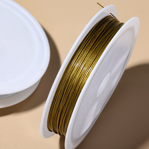 Fil perlé en acier inoxydable plaqué or 18 carats de 0,25/0,3/0,5/0,6 mm pour la fabrication de bijoux, bracelets et colliers, accessoires et apprêts - Product Image 5
