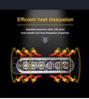 LED-Blitzlicht Blinkende Kühlergrill-Leuchten Auto-Notlicht 6LED Seitenlicht 12V-24V für Auto für LKW Stroboskop-LED-Licht Gelb Rot