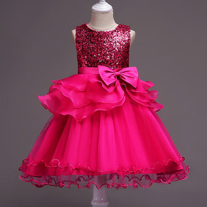 Girls Princess Dress <b>Sequined</b> Mesh Tutu Skirt Champagne A-Line Flower Girl Dress - Product Image 4