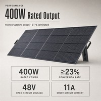 Panneau solaire pliable 400W à 23% d'efficacité, chargeur portable pour le camping, les camping-cars et les situations d'urgence