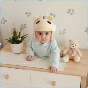 Adorable <span class=keywords><strong>casque</strong></span> anti-chute et anti-collision <span class=keywords><strong>pour</strong></span> bébé, en coton doux, forme animale, respirant, protection de la tête en maille <span class=keywords><strong>pour</strong></span> ramper et marcher - Product Image 5
