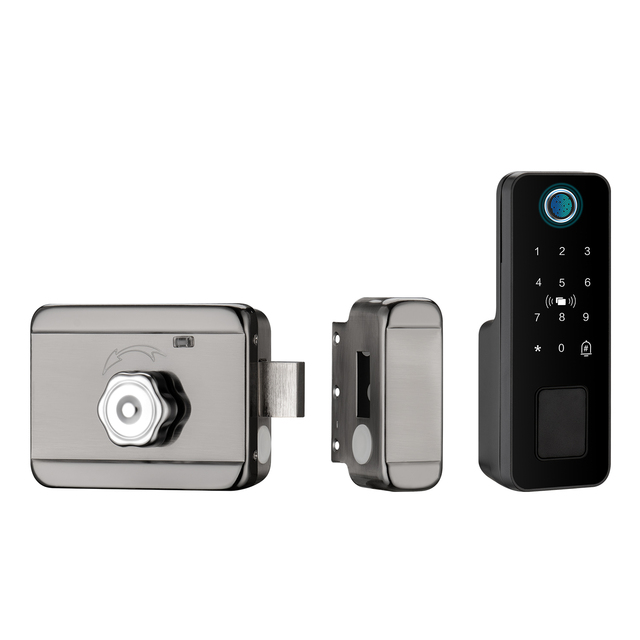 XSDTS NT01 Smart Lock Fingerprint Outdoor Gate Lock Card Digital Code Remote Control Electronic Rim Lock
