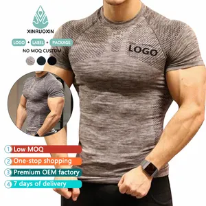 Gym Workout T Shirt Clothing Custom Logo Men's Raglan Short Sleeve Sport Bodybuilding Muscle Fitness T Shirt