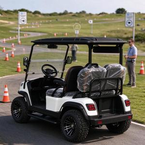 Voiturette de golf électrique 4 places à batterie lithium, chariot de golf tout-terrain avec batterie lithium pour la visite des parcs - Product Image 1