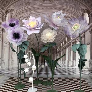 H-118 fleur artificielle géante organza soie crêpe papier EVA matériau peut être sélectionné couleur taille peut être personnalisé - Product Image 5