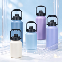 Bouteille d'eau en acier inoxydable de grande capacité, très bien notée, avec poignée robuste pour le camping et les cadeaux de Noël personnalisés