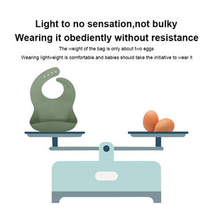 Baberos impermeables de silicona de grado alimenticio para bebés sin BPA al por mayor con colector de alimentos babero de alimentación ajustable personalizado suave para niños - Product Image 5