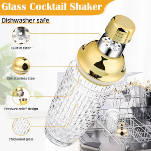 <span class=keywords><strong>Shaker</strong></span> à Cocktail <span class=keywords><strong>en</strong></span> <span class=keywords><strong>verre</strong></span> transparent avec <span class=keywords><strong>shaker</strong></span> à Margarita <span class=keywords><strong>en</strong></span> acier doré mélange de boissons gazeuses meilleure qualité <span class=keywords><strong>shaker</strong></span> pour la fabrication à domicile de Cocktail - Product Image 3