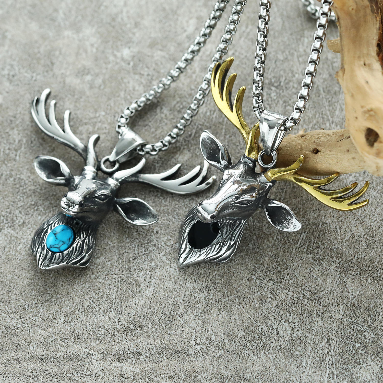 Intermediate gold dripping pendant + Steel color 3