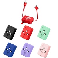 Kabel Pengisi Daya Ponsel Multifungsi 4-in-1 USB 3.0 Tipe-C Tipe-C dengan Logo Kustom, Pengisian Cepat, dan Bahan PVC Kepang untuk Souvenir Promosi
