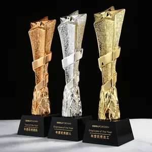 MH-NJ00715 Großhandel Custom Cheap Trophies Awards Custom ized Blank Plaque Holz Glas Kristall harz Award