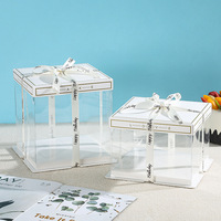 Boîtes à gâteaux transparentes pour emballage cadeau, anniversaire, mariage, emballage alimentaire de qualité supérieure pour gâteaux simples ou doubles de 6 à 12 pouces