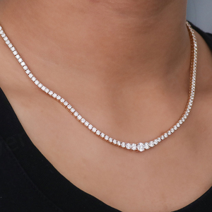 Collar en Oro Amarillo de 18K con Diamantes de Laboratorio, Joyería de Lujo para Mujer, para Fiestas, Aniversarios, Regalos para el Día a Día - Product Image 2