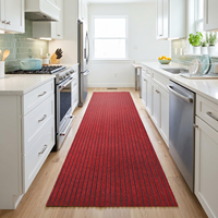 Runner Rugs Indoor/Outdoor Anti-Slip Running Carpet Polyester Square Woven Doormat PVC/TPR Backing Waterproof Low-Profile