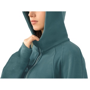 เสื้อฮู้ดดี้ครอปท็อปแฟชั่นดีไซน์เนอร์คุณภาพสูงแบบมีซิป ¼  พร้อมช่องสอดนิ้วสำหรับเล่นกีฬาสำหรับผู้หญิง - Product Image 5