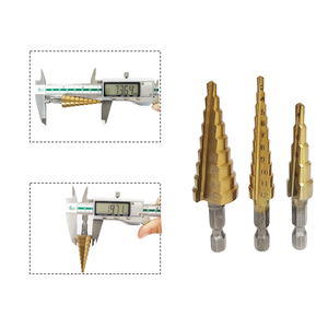 6Pcs Standard <b>Step</b> Drill Bit Set Automatic Spring Loaded Center Punch Power Tools Cone for Wood/<b>Plastic</b>/Low Hardness - Product Image 3