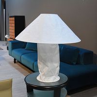 Lampe de table moderne classique nordique en papier Tyvek avec abat-jour tambour, douille E27, LED blanche, intensité variable, alimentation électrique, pour bureau, chevet, art