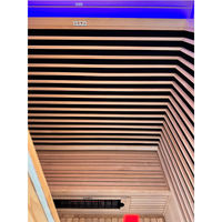 Salle de sauna infrarouge à spectre complet en bois de pruche canadien pour 4 personnes et sauna portable à faibles champs électromagnétiques Sauna intérieur