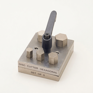 Hexagonal Disc Cutter <b>Set</b> of 5 <b>Punches</b>, Handle Precision Jewelry Making Tool for Gold, Silver, Brass, Metal Cutting | GS589J-04 - Product Image 1