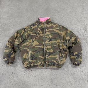 Giacca Bomber Vintage Personalizzata Reversibile in Tela di Cotone e Pile Polare con Doppia Cerniera e Effetto Camouflage per Uomo - Product Image 1