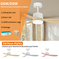 Ventilateur de plafond LED moderne de 36 pouces avec moteur DC, télécommande, 3 pales et kit d'éclairage pour salon