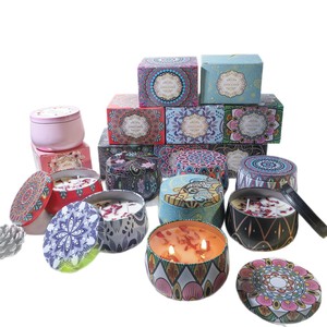 Velas enlatadas Presentes Perfumados 8oz Plant Based Round Cera De Soja Perfumadas Flores Secas Aromaterapia Flor Seca Fragrância Óleos Vela - Product Image 3