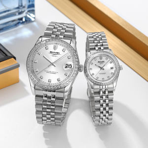 Skmei Q2538/Q2539 Argent Couple Montre À Quartz Bracelet En Acier Inoxydable Style Quotidien Pointeur 3ATM Étanche En Gros Montres-Bracelets - Product Image 1