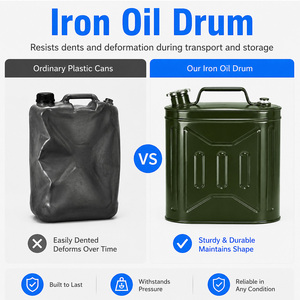 Bidon métallique de 15 L approuvé par l'ONU, réservoir de carburant en acier anti-fuite pour essence et pétrole, réservoir de stockage de carburant portable avec bec verseur - Product Image 5