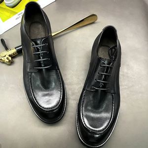 Chaussures habillées noires élégantes pour hommes, style italien, à bout carré, pour affaires, grandes tailles, fabrication artisanale, chaussures de mariage, fourniture directe usine - Product Image 3