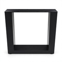 Pied de table en acier noir, cadre métallique, support rectangulaire en tube pour bureau et table à manger
