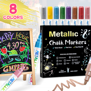 Juego de Rotuladores de Tiza Líquida Metálica de 8 Colores, Rotulador de Tiza Líquida para Publicidad en Pizarras, Borrable, para Niños - Product Image 4