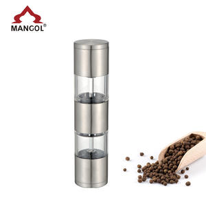 Molinillo de Pimienta Dos en Uno Mangol, Forma Cilíndrica, Transparente, Manual, para Sal y Pimienta MG727D - Product Image 5