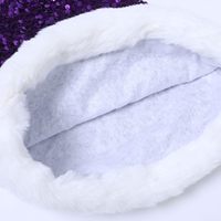 SOLPOP Weihnachtsmütze aus Samt und Plüsch mit Pailletten, grüner Weihnachtsmann-Elfenhut mit glitzernden Pailletten-Schneeflocken, Weihnachtsfeierzubehör